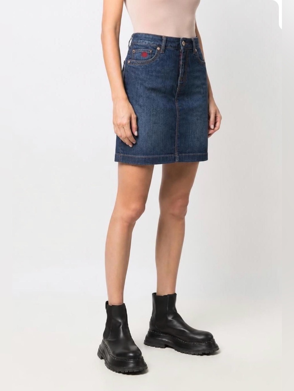 DSQUARED Vintage Dark Blue Denim Pencil Skirt W29